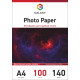 Матовий двосторонній фотопапір А4, 140г/м2, 100 аркушів, Galaxy (GAL-A4DMC140-100