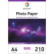 Глянцевий фотопапір А4, 210г, 500 аркушів, Galaxy