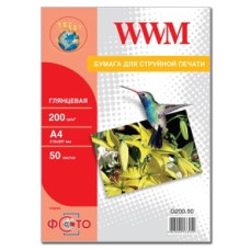 Фотопапір WWM, глянцевий 200g, m2, А4, 50л (G200.50)