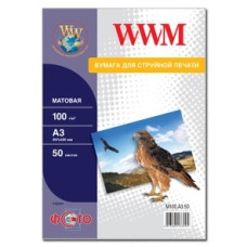 Фотопапір WWM, матовий 100 g, m2, А3, 50л (M100.A3.50)